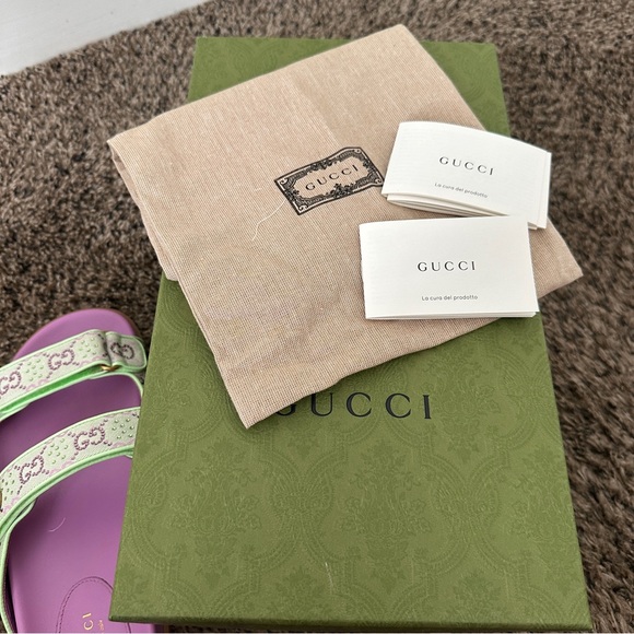 Gucci Moritz Sandals GG canvas crystal-embellished Slides - Picture 7 of 9